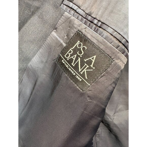 JoS. A. Bank Mens Wool Blazer Jacket 46R Gray Pinstriped Classic - Picture 4 of 13